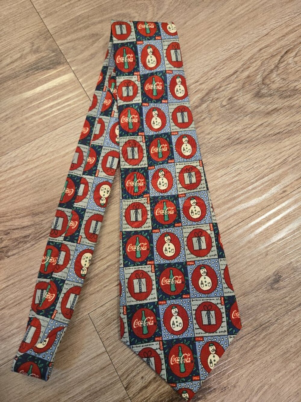 Vintage 1995 Coca-Cola Tie Snowman Presents